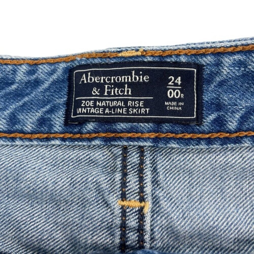 Abercrombie & Fitch Zoe Natural Rise Vintage A-Line Skirt Size 24 - Picture 3 of 4